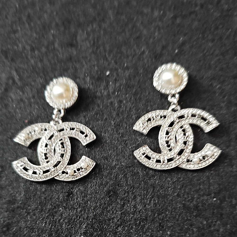 Silver and Pearl  Earrings